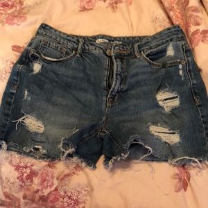 ripped denim shorts
